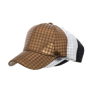Lot de casquettes de baseball métalliques avec motif à carreaux en bronze, argent et noir