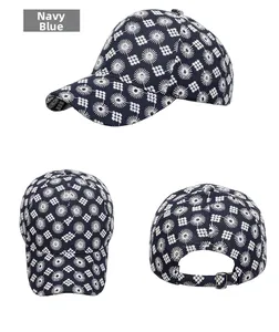 Detailed views of navy blue baseball cap with white embroidery and adjustable metal buckle