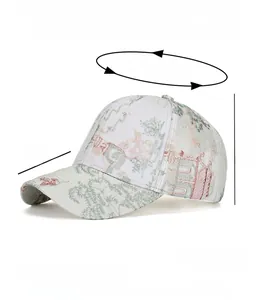 Size guide for floral embroidered baseball cap with 56-60cm adjustable circumference