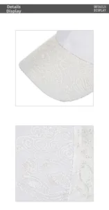 Macro shot of elegant floral embroidery and delicate lace texture on white baseball cap