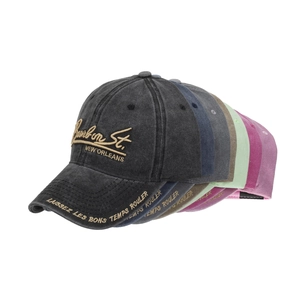 Casquettes de baseball en coton délavé vintage avec broderie en six couleurs assorties
