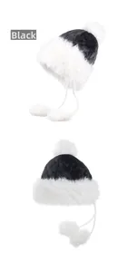 Detail of plush winter hat featuring quilted velvet texture and faux fur lining