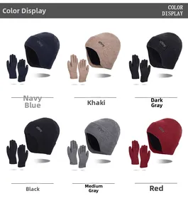 Detailansicht der Thermo-Stricksets inklusive Beanie und Fingerhandschuhen in 6 Farben