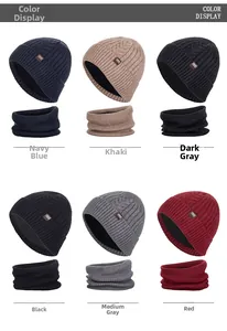 Detailed knit pattern and soft fleece lining of the thermal winter hat and scarf set