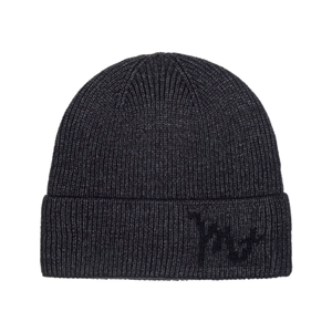 Winter thermal ribbed knit beanie hat in charcoal grey with fleece lining for men