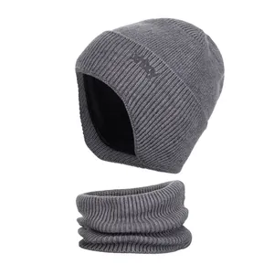 Winter Beanie Hat And Neck Warmer Knitted Thick Fleece Lined Ear Protection Warm Outdoor Clothing For Men Women