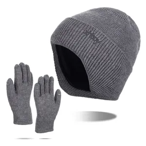 Winter Warm Strickmütze Und Touchscreen Handschuhe Set Mit Fleecefutter Gerippte Strickmütze Für Herren Damen Outdoor