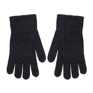 Men's winter knit gloves in deep black with ribbed cuffs for warmth and outdoor protection