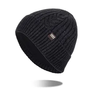 Winter Beanie Hat For Men Women Fleece Lined Thick Warm Knit Cap Cable Ribbed Design Outdoor Cold Weather Thermal Skull Cap