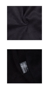 Detailed view of winter knit hat fleece lining with washing label and care instructions