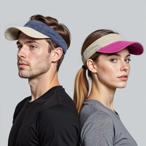 Washed Cotton Sun Visor Hat Women Men Contrast Color Adjustable Outdoor Sports Golf Tennis Beach Baseball Cap Fashion Hat