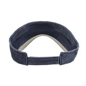 Navy blue washed cotton sun visor hat with adjustable strap for outdoor sports