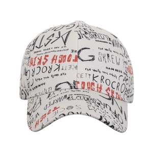 Casquette de Baseball Imprimée de Lettres Graffiti Streetwear pour Hommes Femmes Réglable Polyester Bord Incurvé Chapeau de Soleil