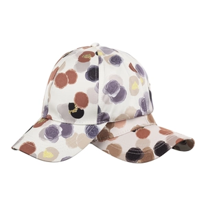Women's baseball caps with abstract floral prints and sun protection for casual wear