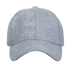Stylish sparkling sequin baseball cap in blue-grey finish for outdoor sun protection