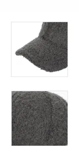 Detailed macro view of dark grey plush baseball cap fabric showing soft thermal texture
