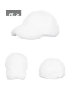 Detail view showing soft plush texture and multi-angle design of white baseball cap