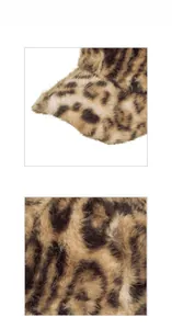 Gros plan sur la texture en peluche à motif léopard de la casquette de baseball femme