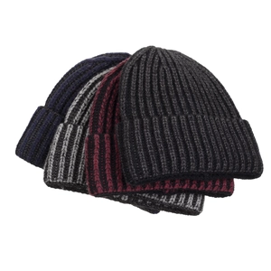 Winter thermal ribbed knit beanie hats for men and women in four classic assorted colors