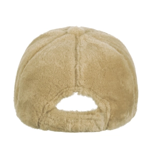 Faux mink fur baseball cap for women in khaki, cozy autumn and winter outdoor headwear