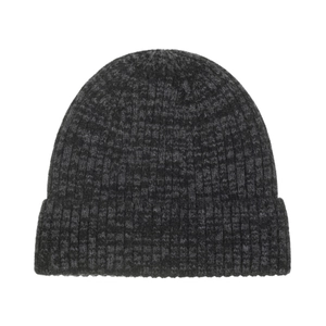 Winter striped wool knit beanie for men with warm fleece lining and ear protection