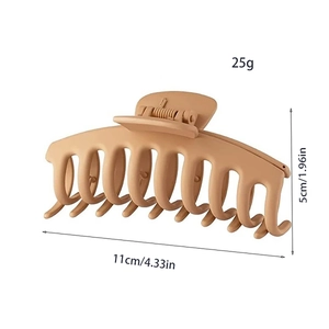 Pince à cheveux géométrique kaki mat pour femme, taille 11cm pour une coiffure élégante