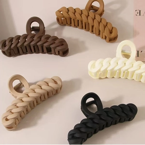 French Vintage Matte Chain Link Hair Claw Clip Large Non-Slip Strong Hold Hair Jaw Clip For Thick Thin Hair Women Accessories