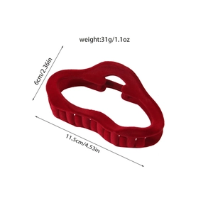 Elegante pinza per capelli in velluto rosso a nuvola, 11,5 cm di lunghezza e 6 cm