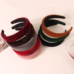 Diademas vintage de terciopelo acolchado en varios colores para peinados de mujer