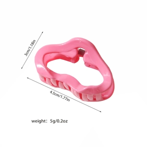 Glänzende hellrosa Mini-Haarklammer in Wolkenform für Damen, Größe 4,5 cm x 3 cm Haarschmuck