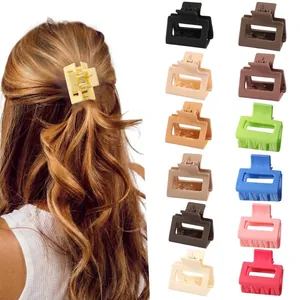 Lot de pinces à cheveux carrées mates couleurs macaron en dix teintes différentes