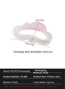 Detailed view of pink translucent cloud hair claw clip with 10.5cm dimensions and size specs