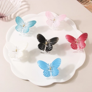 Korean Style Gradient Butterfly Hair Claw Clip Elegant Transparent PS Plastic Lacquer Hair Accessories For Women Daily Party Hair Clip