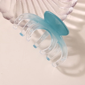 Minimalist gradient light blue large shark hair clip made of polished acrylic for women