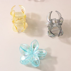 Ensemble de pinces à cheveux fleurs de frangipanier avec finition holographique AB