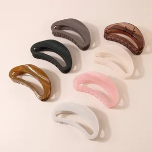 Grande Pince à Cheveux Ovale Creuse Style Coréen Minimaliste Dépolie Brillante en Plastique PS pour Accessoires Cheveux Épais Femme
