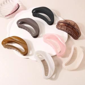 Lot de 7 grandes pinces à cheveux ovales minimalistes mates et transparentes pour cheveux