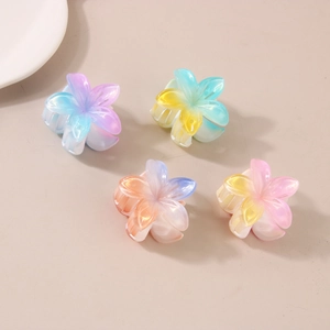 Pince à Cheveux Frangipanier Style Coréen Plastique Dégradé Fleur Pince Pour Femmes Élégant Accessoires Cheveux Finition Mate