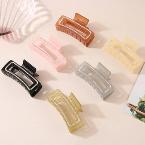 Set di 6 mollette rettangolari con strass in vari colori eleganti per lo styling dei capelli
