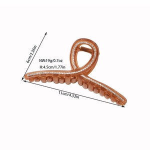 Grande molletta per capelli ambra con strass e misure di 11cm per acconciature eleganti