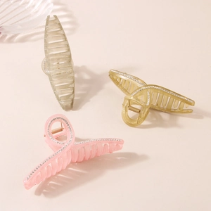 Grandi ed eleganti fermagli per capelli con strass in rosa, champagne e verde