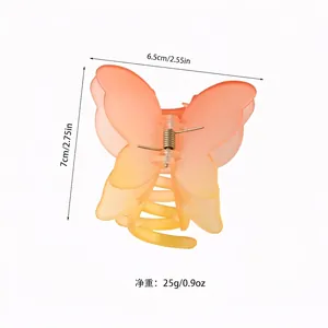 Pince à cheveux papillon à double couche dégradée de 6,5 cm pour une coiffure élégante