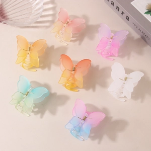 Pinces à cheveux papillon dégradées avec finition mate élégante pour femmes, set de 7