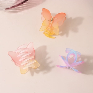 Pinces à cheveux papillon dégradées en résine à double couche pour coiffures élégantes
