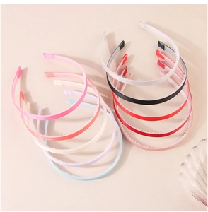 Detailed view of colorful 1cm grosgrain ribbon hairbands with anti-slip inner teeth