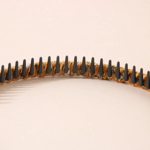 Cerchietto a fiori giallo zenzero con denti interni antiscivolo per donne