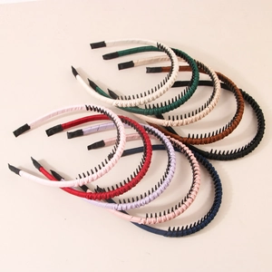 Set of 9 minimalist non-slip headbands with teeth in assorted colors for women
