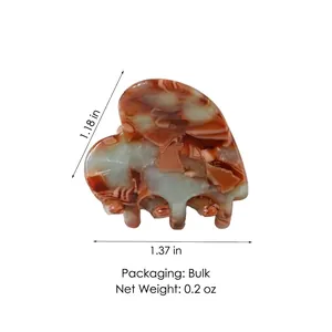 Pince à cheveux faite main en acétate en forme de cœur motif écaille 3,5 cm