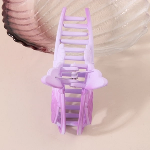 Lavender purple butterfly hair claw clip with large matte finish for elegant styling