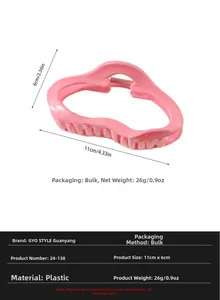 Pink wavy hair claw clip dimensions 11cm by 6cm with lightweight 26g plastic design